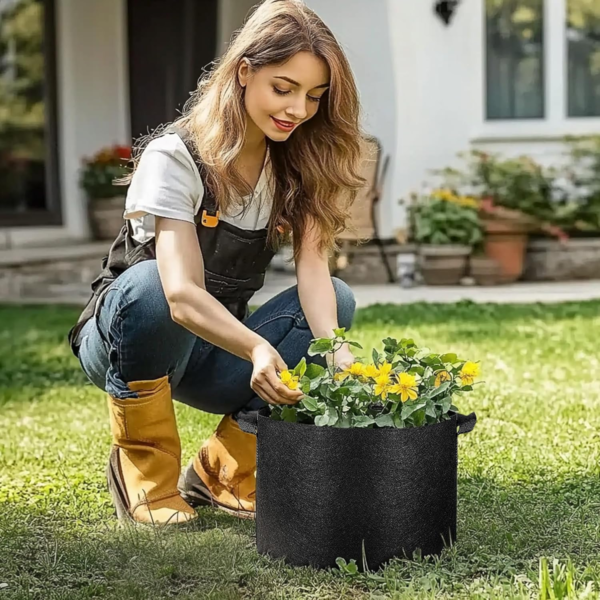 10 Gallon Grow Bags, Fabric Pots for Plants Potato Planter Grow Garden Bags to Grow Vegetables Tomato Planting Growing Bags Smart Plant Pot Container Gardening for Outdoor, Black Nonwoven (5 Pack) - Image 8