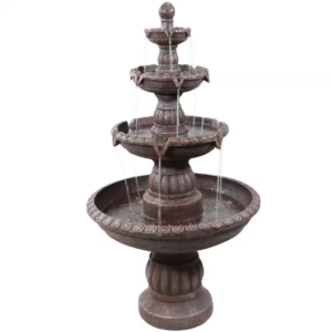 49 In. 4-Tiered Mediterranean Outdoor Water Fountain