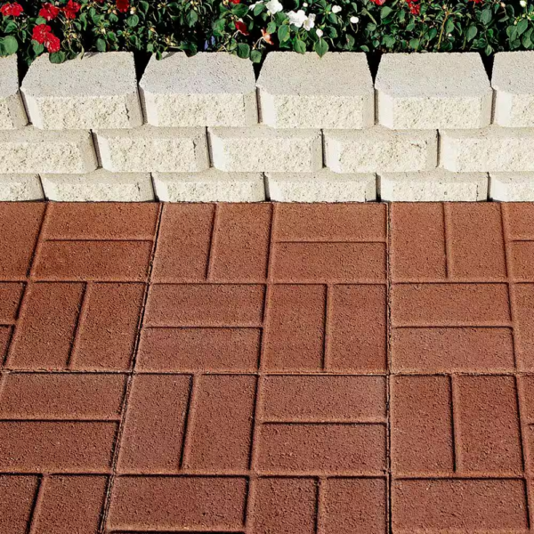 16 In. X 16 In. X 1.75 In. River Red Concrete Brickface Square Step Stone - Image 2