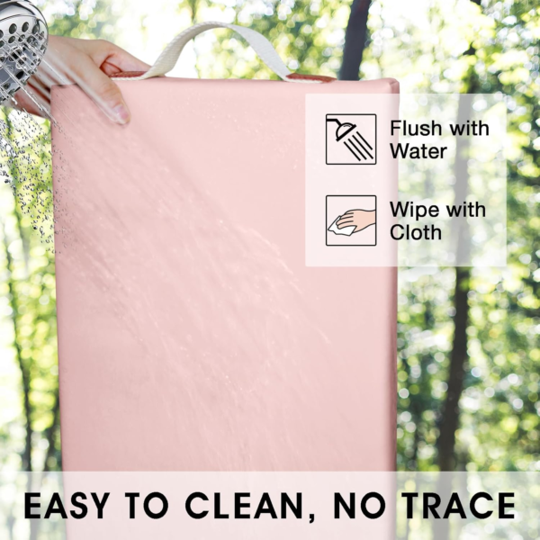 Waterproof Kneeling Pad for Garden or Bath, 2 Inch Thick Soft Foam Kneeler Mat for Gardeners Knee Support or Bathtub Bathing with Handle and Removable Cover - Pink - Image 4