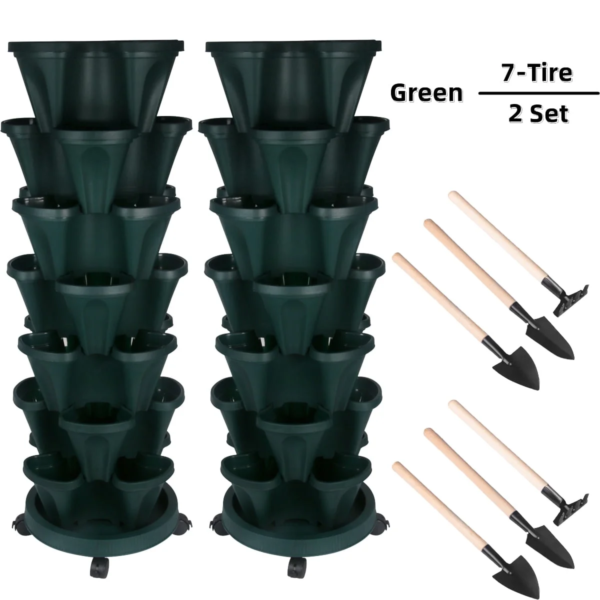 24” X 24” X 48” Vertical Dark Gray Plastic Plant Planter with Self-Watering (7 Count) - Image 10