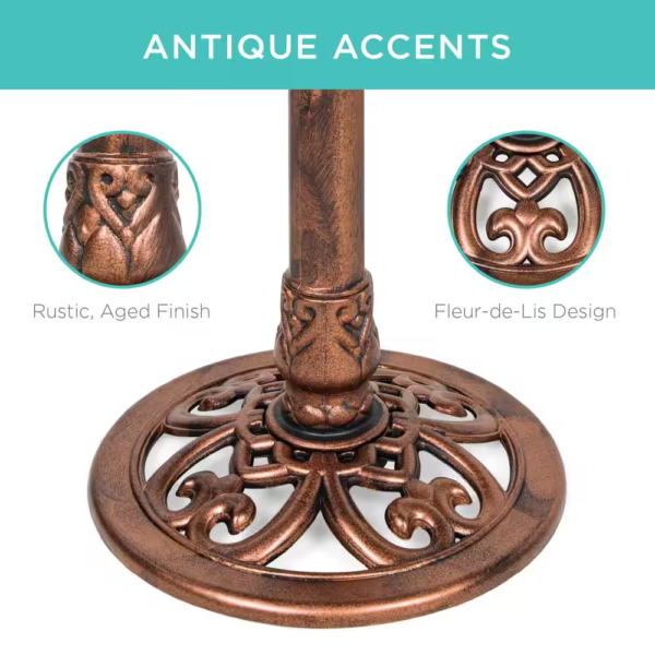 Pedestal Copper Birdbath - Image 4