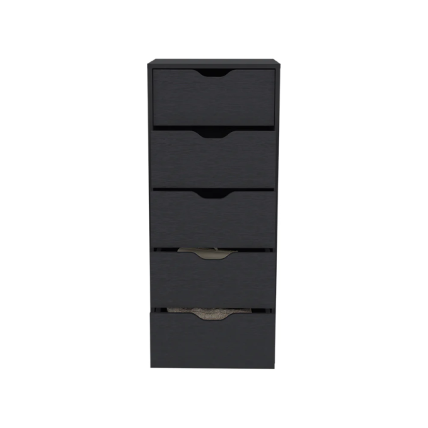 Dresser Kamran, Five Drawers Narrow, Black Wengue Finish - Image 4
