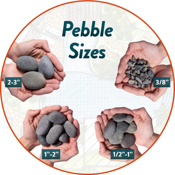 .25 Cu. Ft. 2 In. to 3 In. Mixed Mexican Beach Pebbles Smooth round Rock for Gardens, Landscapes and Ponds - Image 5