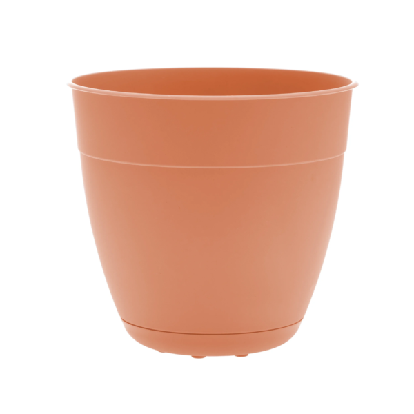 12-In Dayton 100% Recycled Plastic Planter with Saucer - Coral Color - Image 9