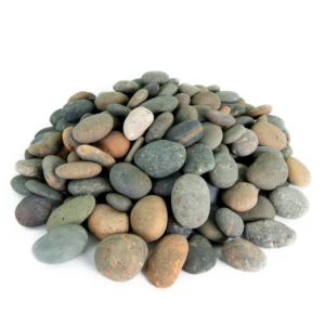 .25 Cu. Ft. 2 In. to 3 In. Mixed Mexican Beach Pebbles Smooth round Rock for Gardens, Landscapes and Ponds