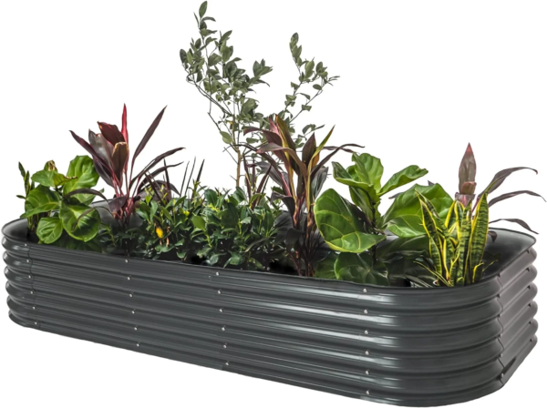 17" Tall 10 in 1 Raised Gardening Bed Modular Metal Outdoor Planter Pearl White - Image 16