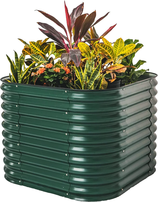 Raised Gardening Bed Kits 32" Extra Tall 6 in 1 3.5Ftx5Ft Modular Metal Planter Olive Green - Image 27