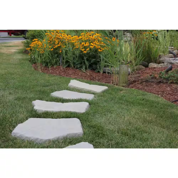 20 In. and 21 In. Irregular Concrete Blue Variegated Stepping Stones Kit (20-Piece) - Image 2