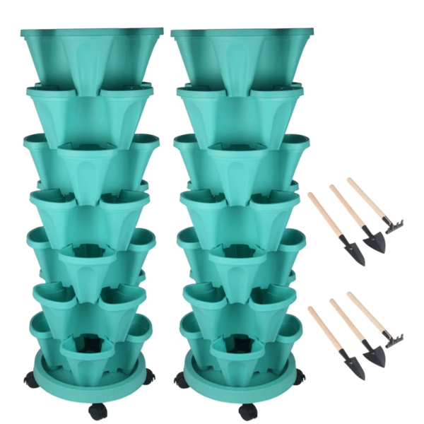 24” X 24” X 48” Vertical Dark Gray Plastic Plant Planter with Self-Watering (7 Count) - Image 13