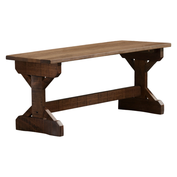 46" Meranti Wood Farmhouse Bench for Entryway, Garden, Patio - Image 2