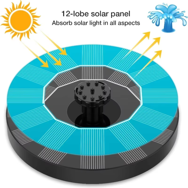 Solar Floating Water Fountain Bird Bath Fountain Pump Pond Decoration Solar Powered Fountain Water Pump for Garden and Patio - Image 6