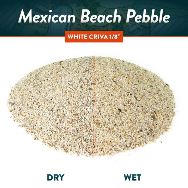 0.25 Cu. Ft. 1/8 In. White Criva Mexican Beach Pebble Smooth round Rock for Gardens, Landscapes and Ponds - Image 2