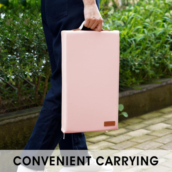 Waterproof Kneeling Pad for Garden or Bath, 2 Inch Thick Soft Foam Kneeler Mat for Gardeners Knee Support or Bathtub Bathing with Handle and Removable Cover - Pink - Image 6