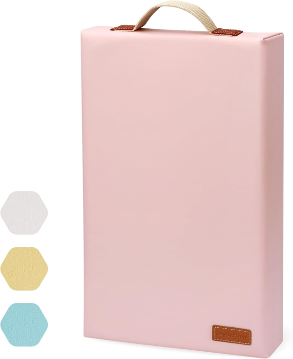 Waterproof Kneeling Pad for Garden or Bath, 2 Inch Thick Soft Foam Kneeler Mat for Gardeners Knee Support or Bathtub Bathing with Handle and Removable Cover - Pink