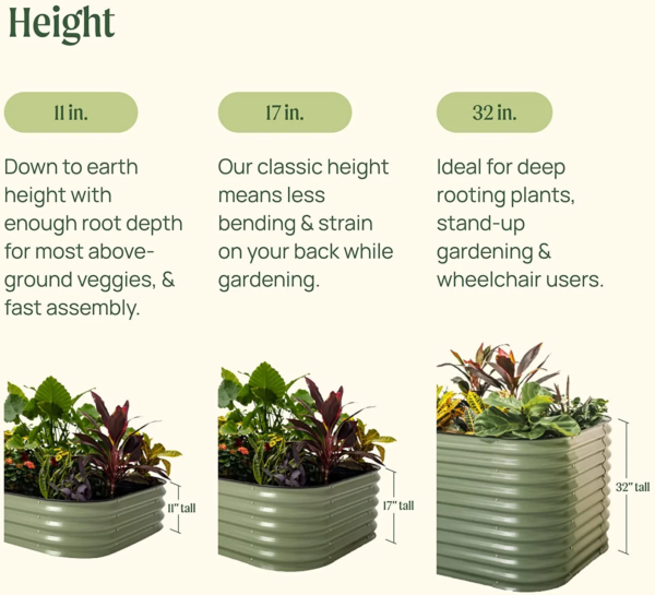 17" Tall 9 in 1 Raised Gardening Bed 8Ftx2Ft Metal Outdoor Planter Modern Gray - Image 6