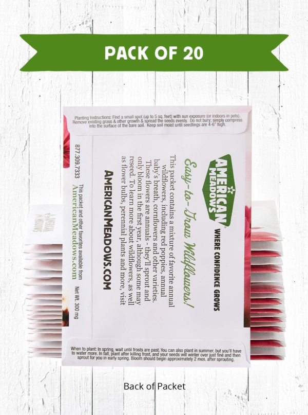 Wildflower Seed Packets ''Let Love Grow'' Party Favors (Pack of 20) - Wildflower Seed Mix, Party Favors for Weddings, Valentine'S Day, Anniversaries, Thank You - Image 2
