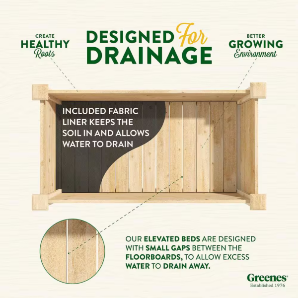 48 In. L X 24 In. W X 31 In. H Original Cedar Elevated Garden Bed - Image 7