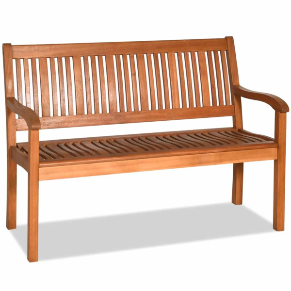 50'' Wooden Bench Loveseat Patio Garden Outdoor W/ Armrest & Backrest - Image 4