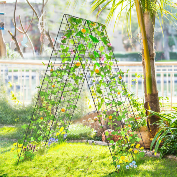 2 Pieces Foldable A-Frame Trellis Plant Supports with Twist Ties - Image 2
