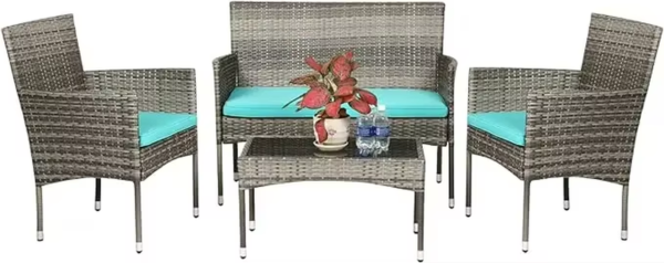 FDW Patio Furniture Set 4 Pieces Outdoor Rattan Chair Wicker Sofa Garden Conversation Bistro Sets for Yard,Pool or Backyard - Image 13