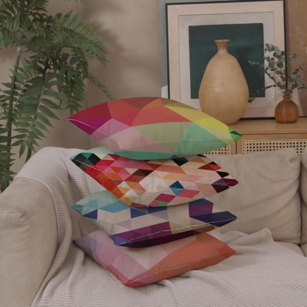4 Pack Colorful Geometry Style Throw Pillow Covers Cases Square Decorative Cushion Covers Pillowcase Cushion Case for Sofa,Couch 20X20 Inches (Set of 4) - Image 6