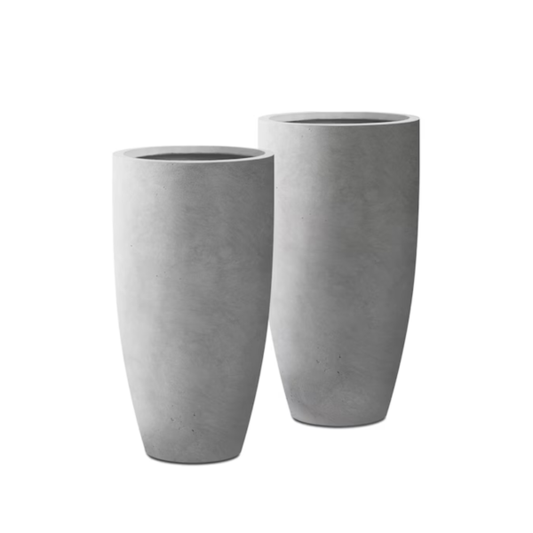 2 -Pack round 13.39-Inches W Medium White Concrete Contemporary/Modern Indoor/Outdoor Planter with Drainage Holes - Image 10