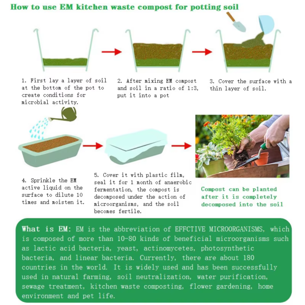 500G Bokashi Compost Organic Fertilizer Starter EM Fungus Bran Kitchen Waste Composting Nutrient Soil Decomposing Bacteria - Image 4