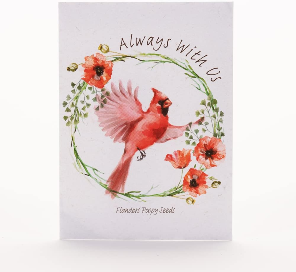 | Memorial Cardinal Celebration of Life Funeral Favors for Guests | Non-Gmo, Non-Coated Flanders Poppy Seed Packets | Sentimental Funeral Service Gift | Pack of 25 - Image 2