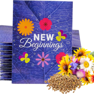 Wildflower Seed Packets New Beginnings'' Party Favors for Guests (Pack of 20) - Wildflower Seed Mix, Plant Year-Round, Great Gift for Hostesses, Showers, Weddings, Thank You