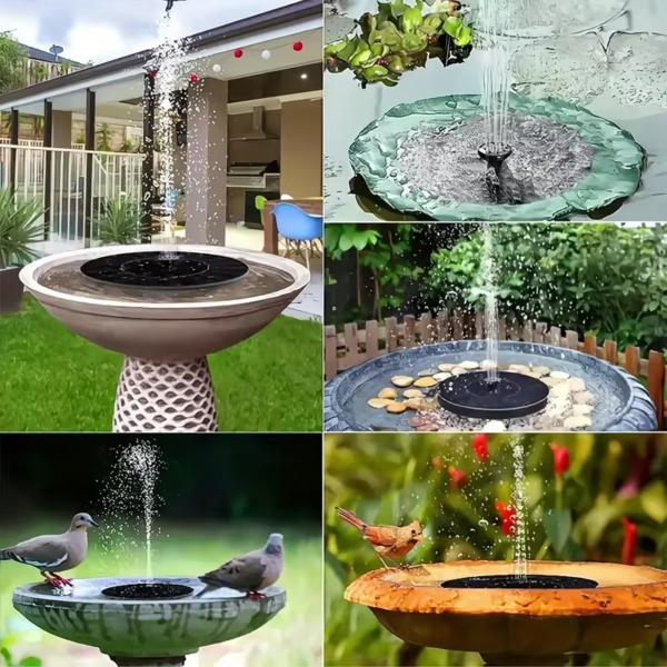 Solar Floating Water Fountain Bird Bath Fountain Pump Pond Decoration Solar Powered Fountain Water Pump for Garden and Patio - Image 7