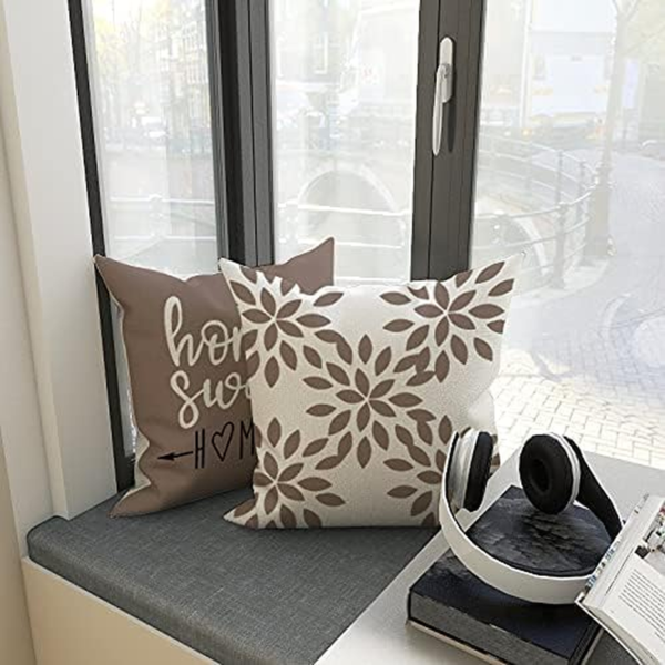 Pillow Covers 18X18 Set of 4, Modern Sofa Throw Pillow Cover, Decorative Outdoor Linen Fabric Pillow Case for Couch Bed Car, Khaki - Image 4