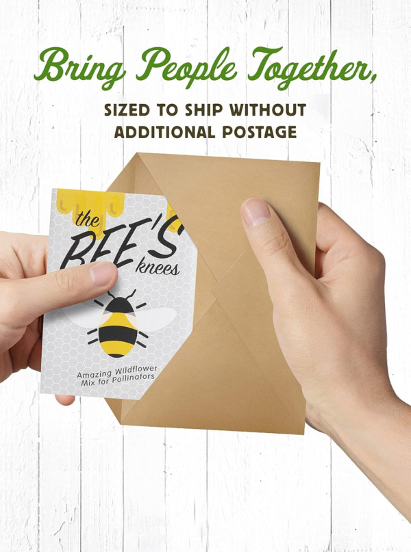 Wildflower Seed Packets ''The Bees Knees'' Favors (Pack of 20) - Pollinator Wildflower Seed Mix to Attract Hummingbirds, Bees, and Butterflies, Party Favors for Any Occasion - Image 4
