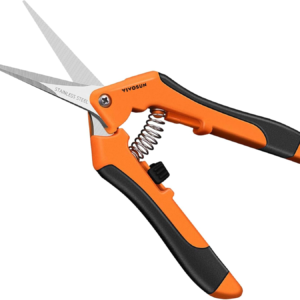 6.5 Inch Gardening Scissors Hand Pruner Pruning Shear with Straight Stainless Steel Blades Orange 1-Pack