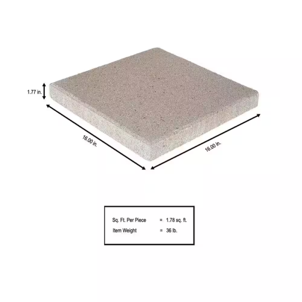 16 In. X 16 In. X 1.75 In. Pewter Square Concrete Step Stone - Image 2