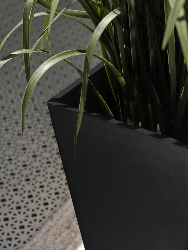 V-Resin Indoor/Outdoor Taper Planter (26 Inch, Black) - Image 5