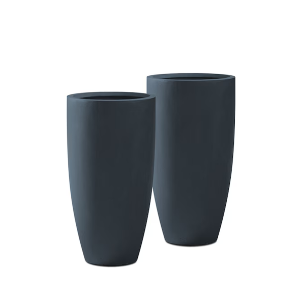 2 -Pack round 13.39-Inches W Medium White Concrete Contemporary/Modern Indoor/Outdoor Planter with Drainage Holes - Image 9