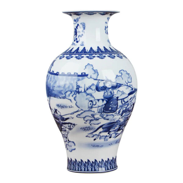 Classic Antique Chinese Blue and White Ceramic Vase - Image 9