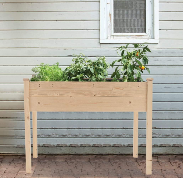 4FT Raised Garden Bed Elevated Wood Planter Box Stand for Backyard, Patio Planters Boxes Kit Flower Plant Grow Box Herb Garden Elevated Garden Bed Outdoor Indoor Patio Greenhouse - Image 7