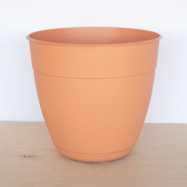 12-In Dayton 100% Recycled Plastic Planter with Saucer - Coral Color - Image 6