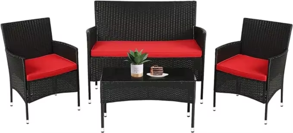 FDW Patio Furniture Set 4 Pieces Outdoor Rattan Chair Wicker Sofa Garden Conversation Bistro Sets for Yard,Pool or Backyard - Image 10