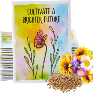 Wildflower Seed Packets Cultivate a Brighter Future Party Favors for Guests (Pack of 20) - Wildflower Seed Mix, Plant Year-Round, Gift for Hostesses, Showers, Weddings, Thank You