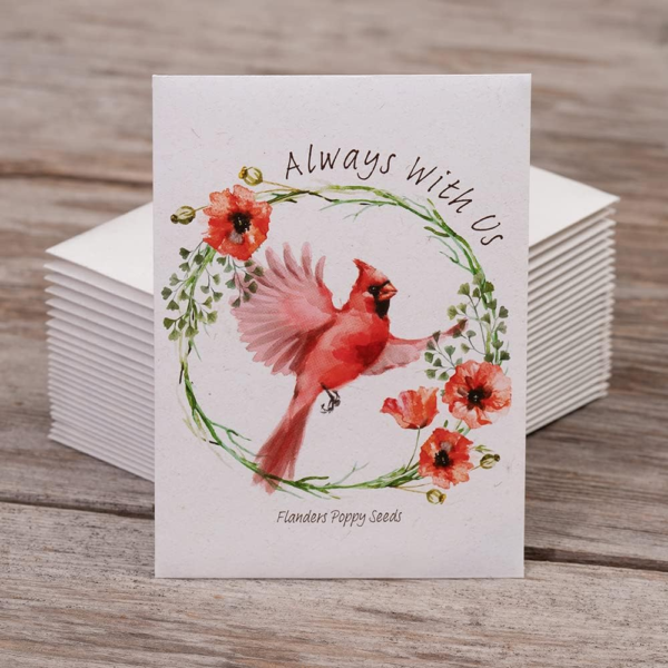 | Memorial Cardinal Celebration of Life Funeral Favors for Guests | Non-Gmo, Non-Coated Flanders Poppy Seed Packets | Sentimental Funeral Service Gift | Pack of 25 - Image 4