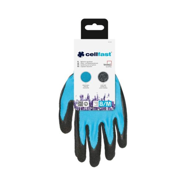 Gardening gloves Cellfast Blue Natural rubber M 8 - Image 3