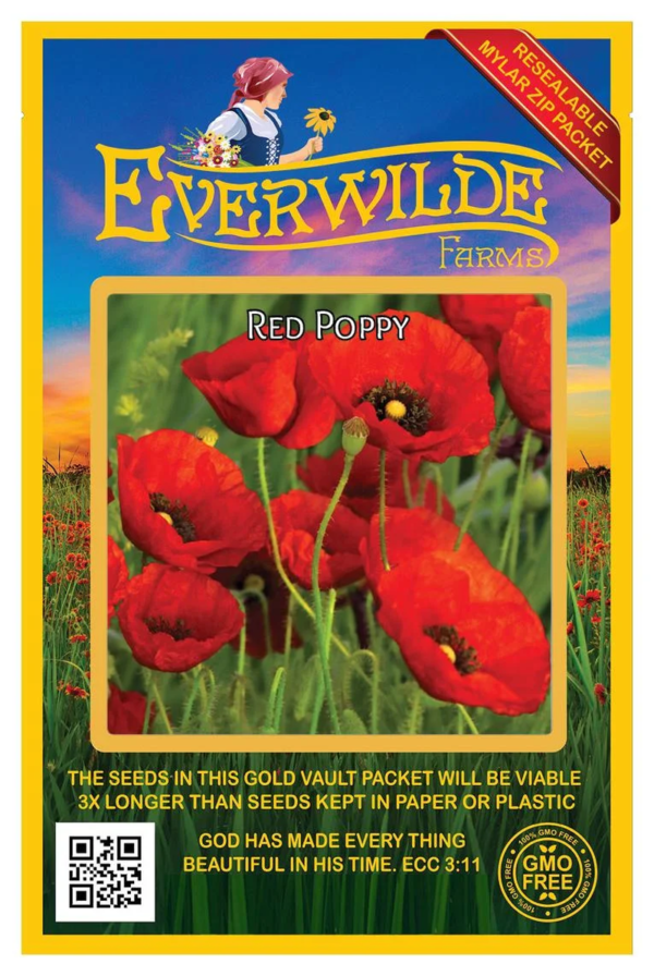 - 1 Lb Red Poppy Garden Flower Seeds - Gold Vault Bulk Seed Packet - Image 5