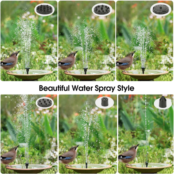 Solar Fountain, Floating Solar Powered Water Fountain Pump for Bird Bath, Garden, Pond, Pool, Outdoor - Image 10