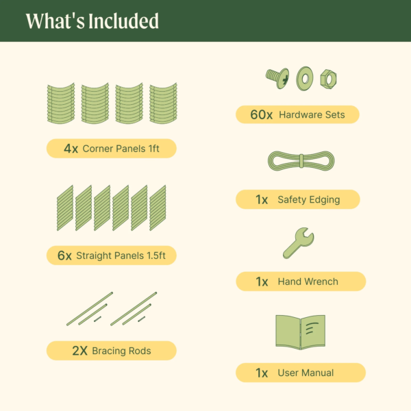 Raised Gardening Bed Kits 32" Extra Tall 6 in 1 3.5Ftx5Ft Modular Metal Planter Olive Green - Image 10