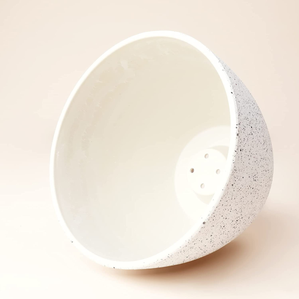 Flower Pots Outdoor Indoor Planter - 11.3 Inch Garden Plant Pots Tree Planter for Patio, Deck,Garden,Speckled White,Set of 2 - Image 5