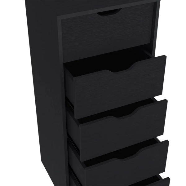 Dresser Kamran, Five Drawers Narrow, Black Wengue Finish - Image 6