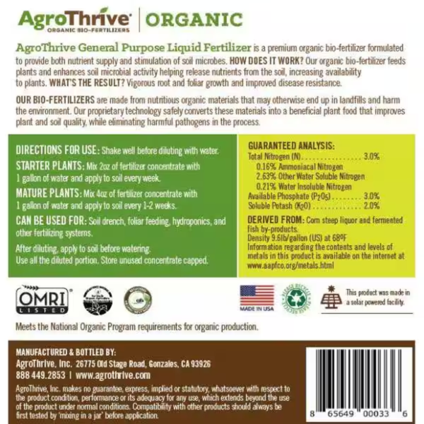 5 Gal. General Purpose Organic Liquid Fertilizer - Image 2